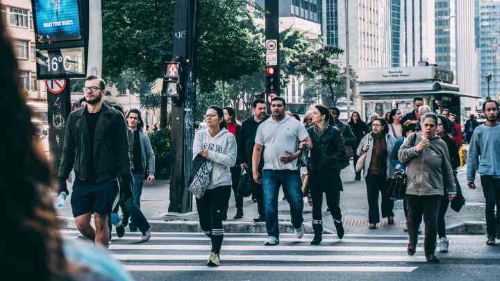 People walking on a street